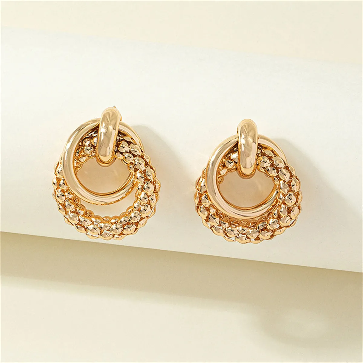 18K Gold-Plated Interlocked Hoop Earrings