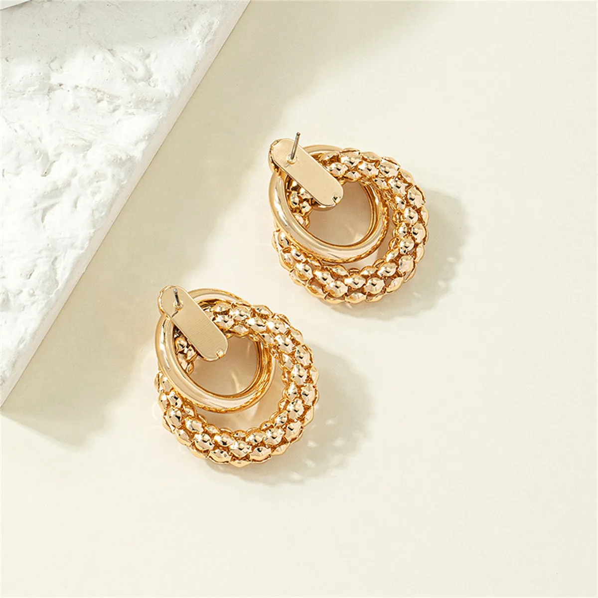 18K Gold-Plated Interlocked Hoop Earrings
