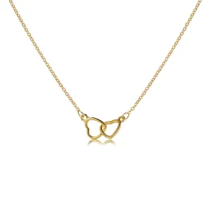 18K Gold-Plated Interlocked Open Heart Pendant Necklace