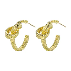 18K Gold-Plated Knot Hoop Earrings