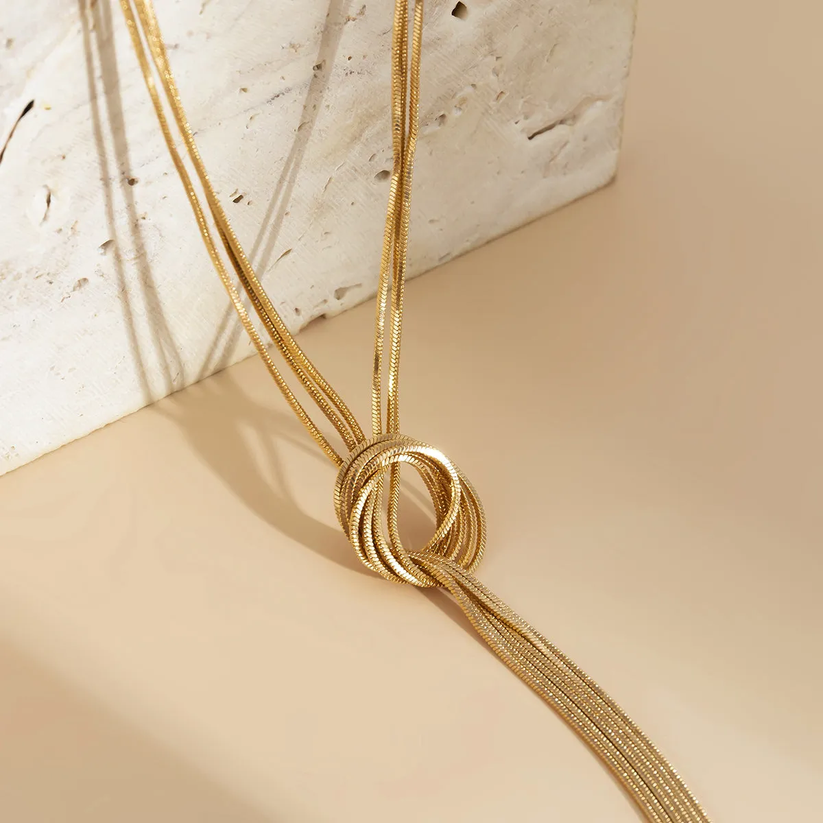 18K Gold-Plated Lariat Necklace