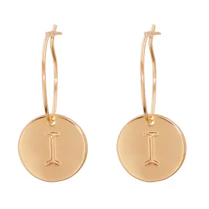 18K Gold-Plated Letter I Cut Drop Earrings