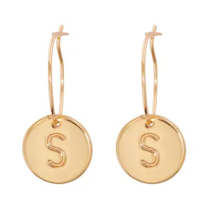 18K Gold-Plated Letter S Cut Drop Earrings