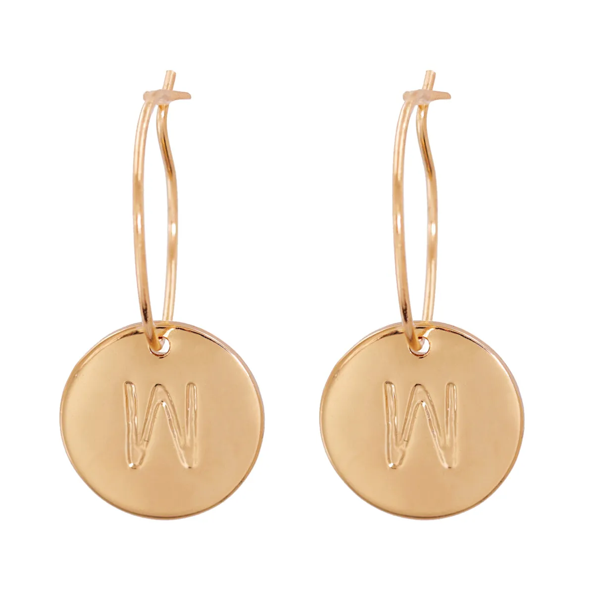 18K Gold-Plated Letter W Cut Drop Earrings