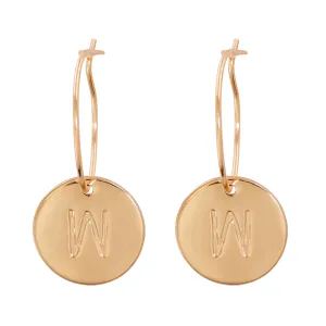18K Gold-Plated Letter W Cut Drop Earrings