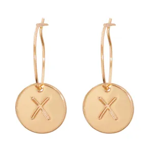 18K Gold-Plated Letter X Cut Drop Earrings