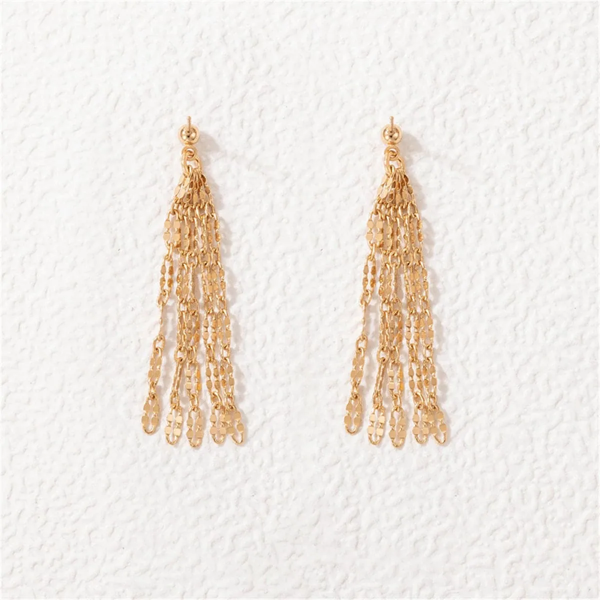 18K Gold-Plated Link Tassel Drop Earrings
