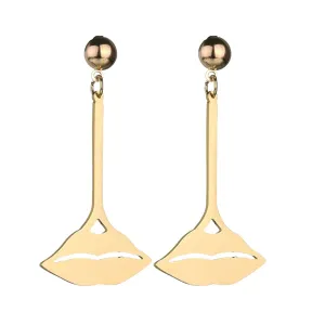 18K Gold-Plated Lips Drop Earrings