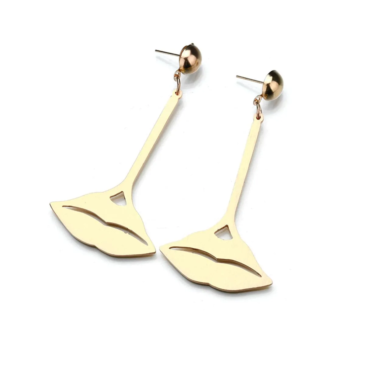 18K Gold-Plated Lips Drop Earrings
