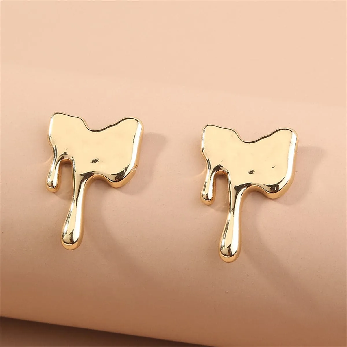 18K Gold-Plated Melted Geometric Stud Earrings