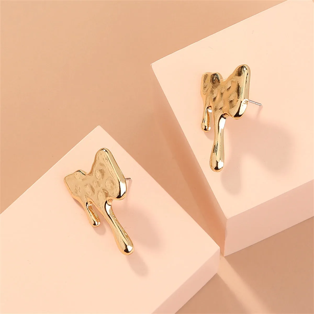 18K Gold-Plated Melted Geometric Stud Earrings