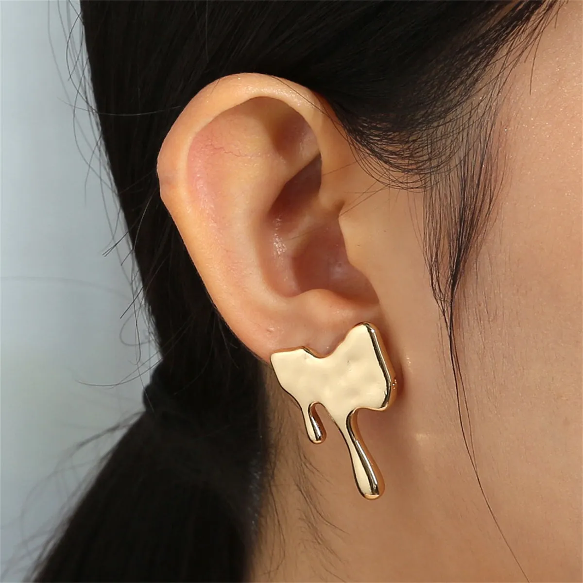 18K Gold-Plated Melted Geometric Stud Earrings