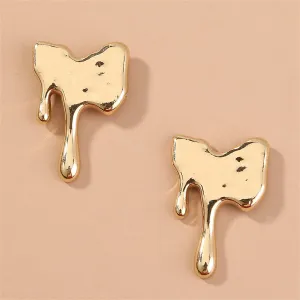 18K Gold-Plated Melted Geometric Stud Earrings