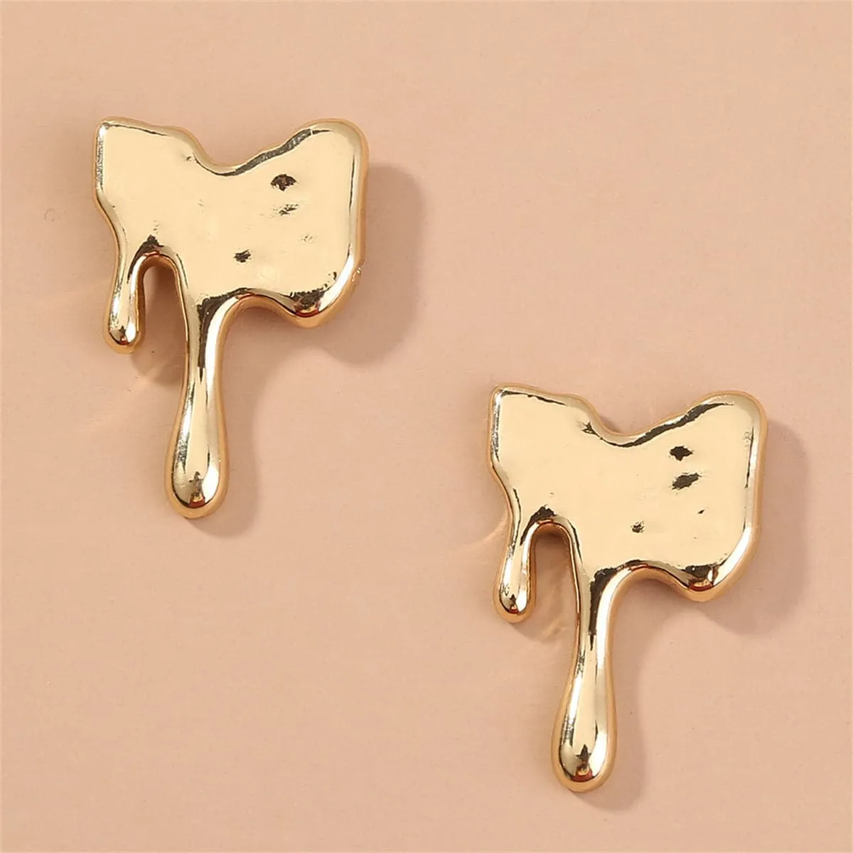 18K Gold-Plated Melted Geometric Stud Earrings