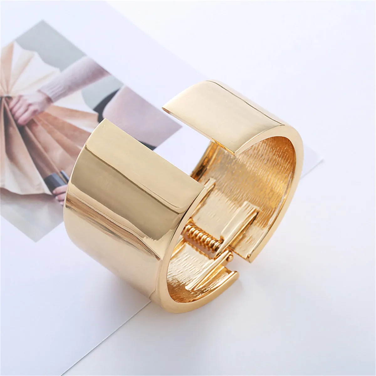 18K Gold-Plated Mismatching Wide Cuff