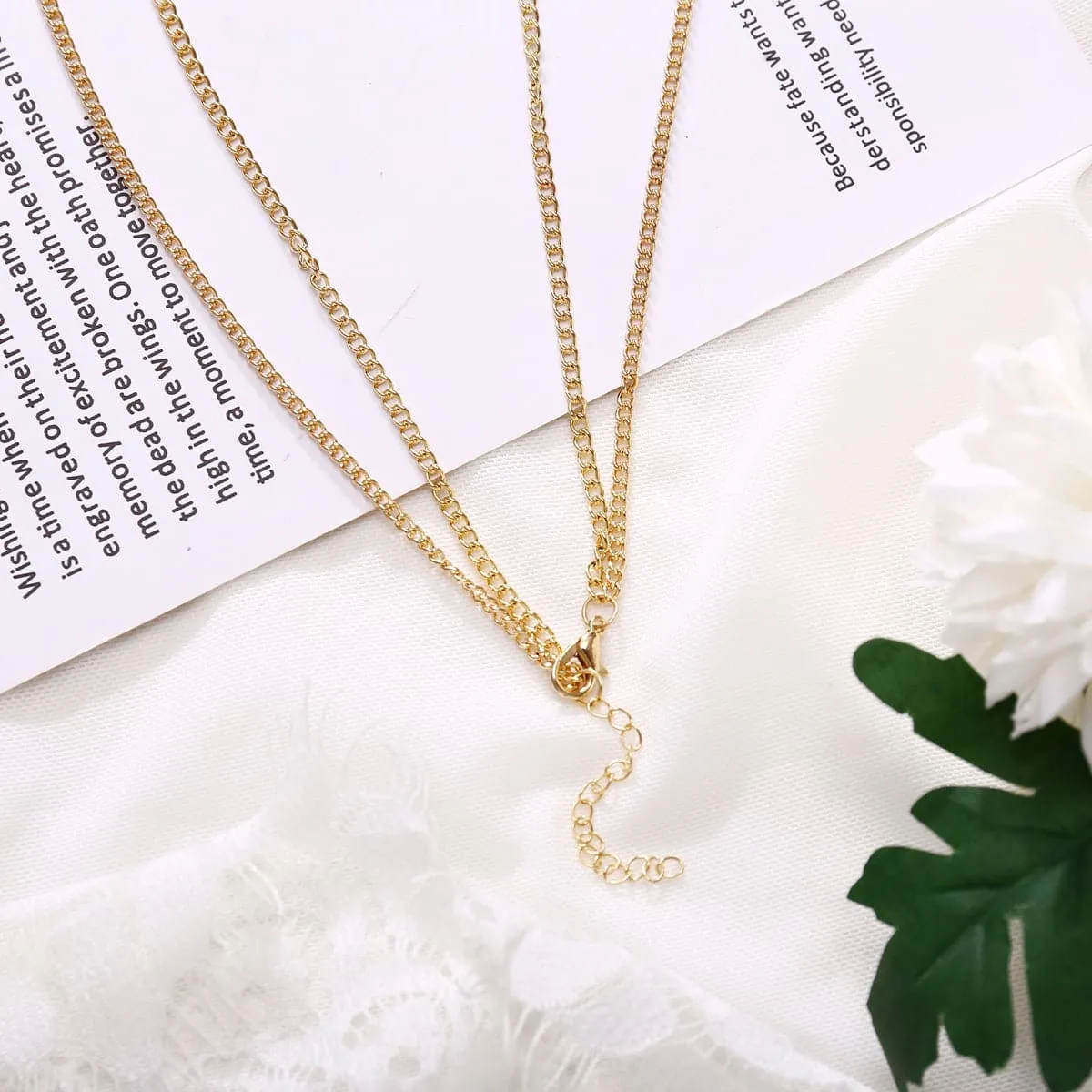 18K Gold-Plated Moon & Sun Layer Pendant Necklace