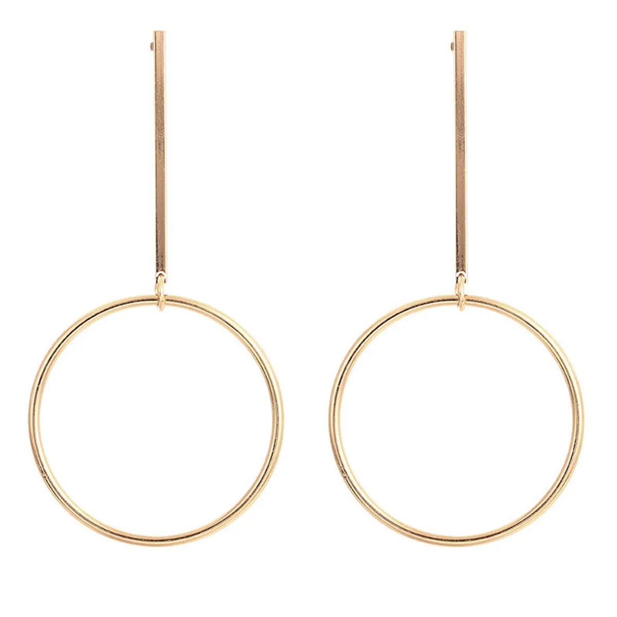 18K Gold-Plated Open Circle Drop Earrings