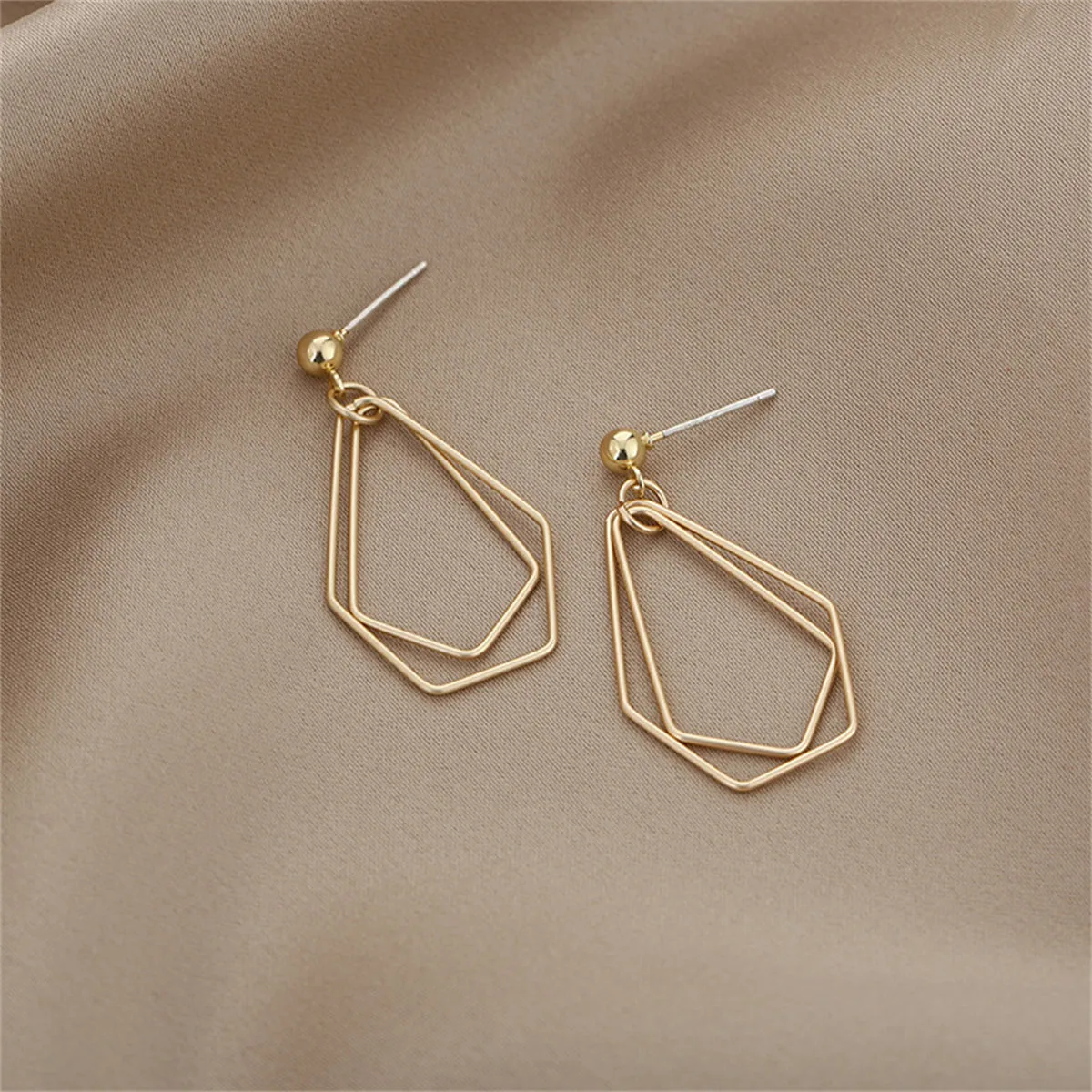 18K Gold-Plated Open Geometric Drop Earrings