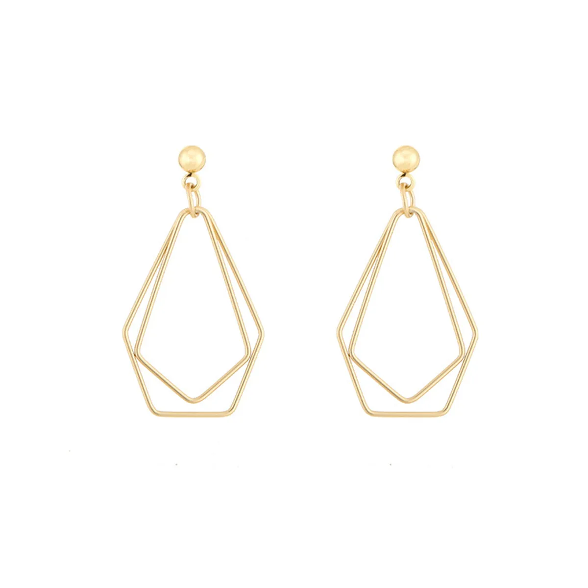 18K Gold-Plated Open Geometric Drop Earrings