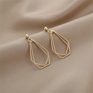 18K Gold-Plated Open Geometric Drop Earrings