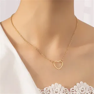 18K Gold-Plated Open Heart Pendant Necklace