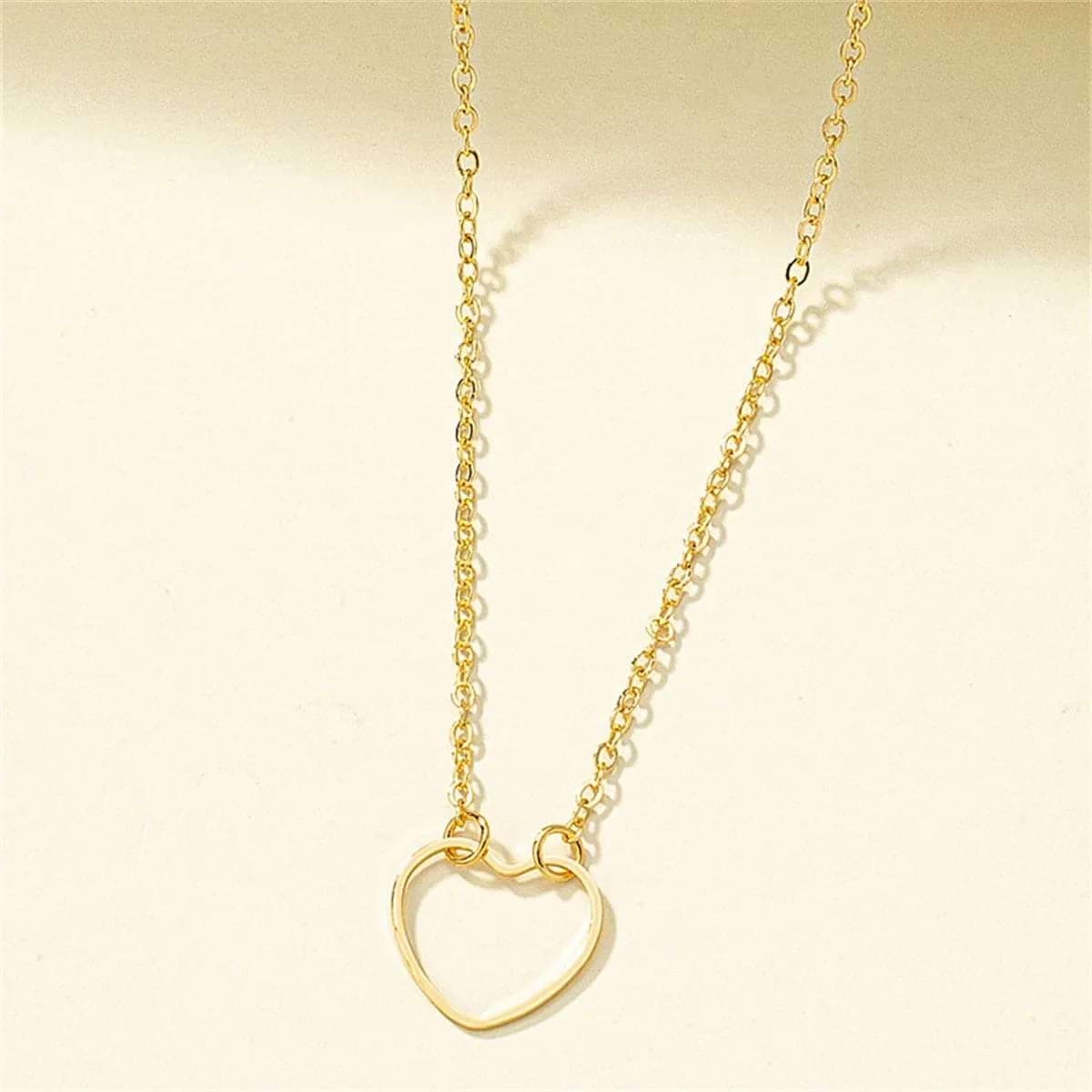18K Gold-Plated Open Heart Pendant Necklace