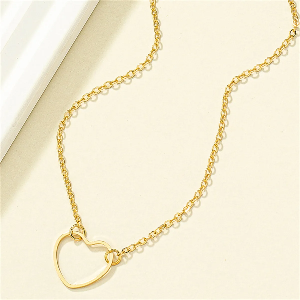 18K Gold-Plated Open Heart Pendant Necklace