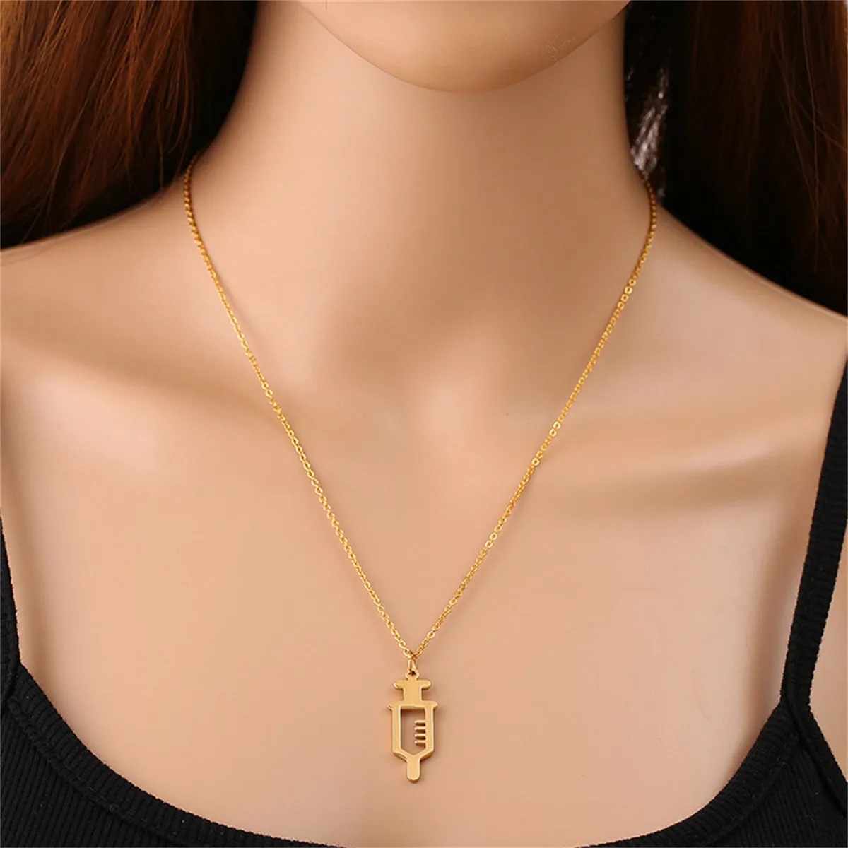 18K Gold-Plated Open Injector Pendant Necklace