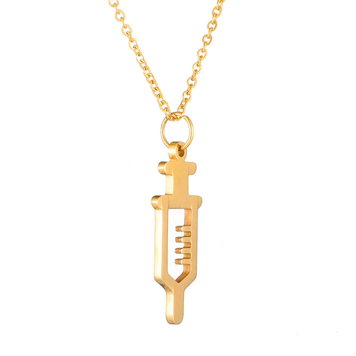 18K Gold-Plated Open Injector Pendant Necklace