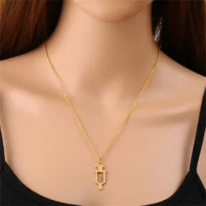 18K Gold-Plated Open Injector Pendant Necklace