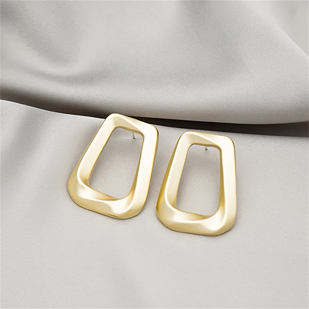 18K Gold-Plated Open Ladder Stud Earrings