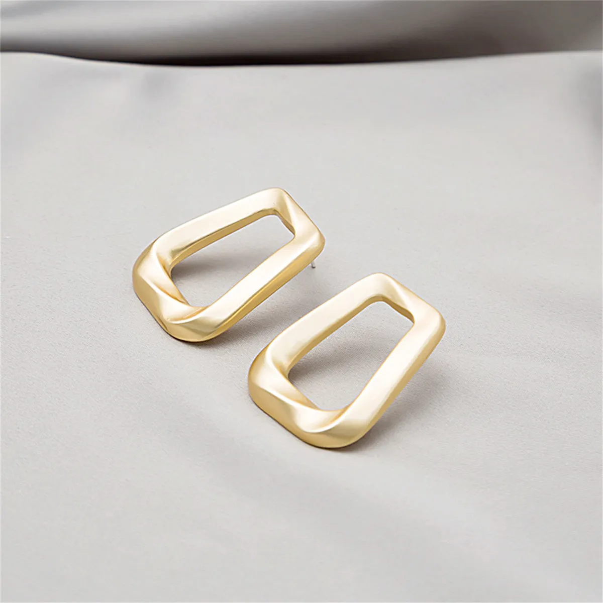 18K Gold-Plated Open Ladder Stud Earrings