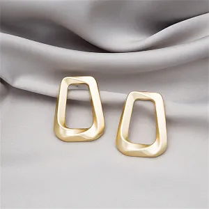 18K Gold-Plated Open Ladder Stud Earrings