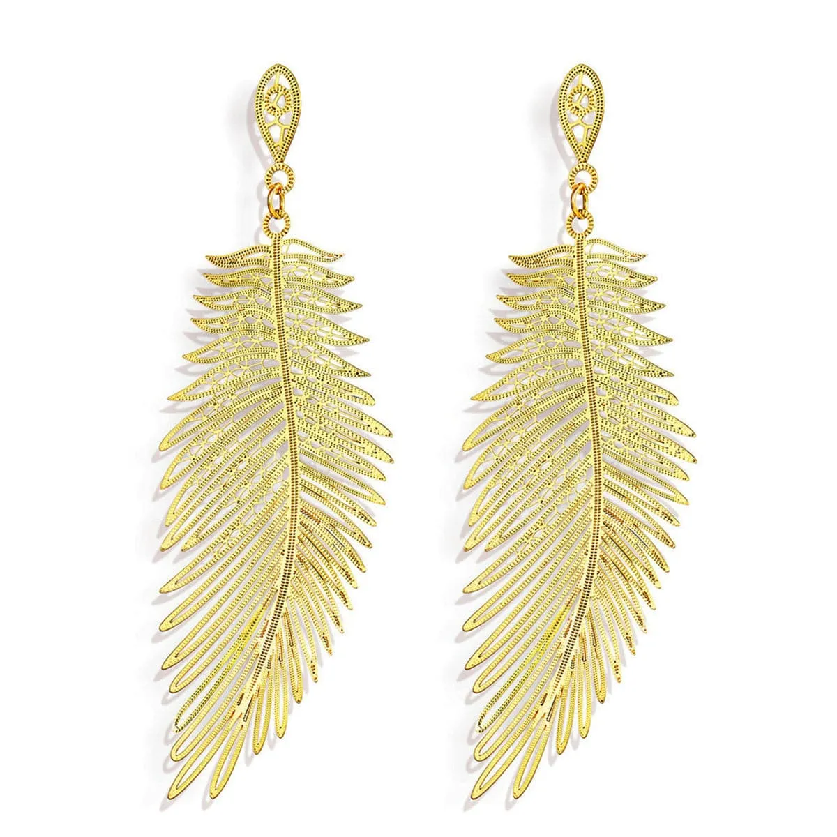 18K Gold-Plated Open Leaf Drop Earring