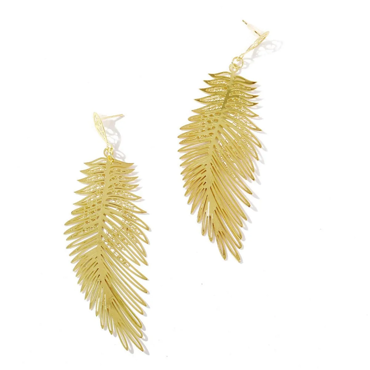 18K Gold-Plated Open Leaf Drop Earring