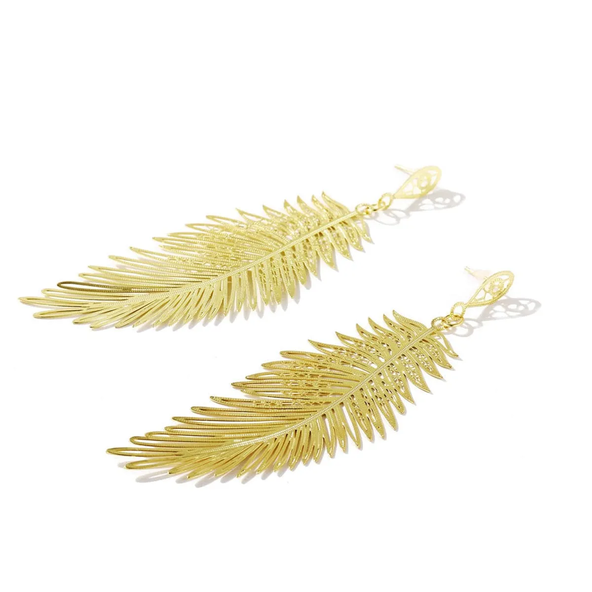 18K Gold-Plated Open Leaf Drop Earring