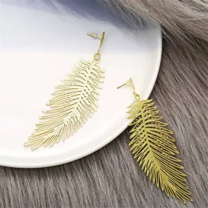 18K Gold-Plated Open Leaf Drop Earring