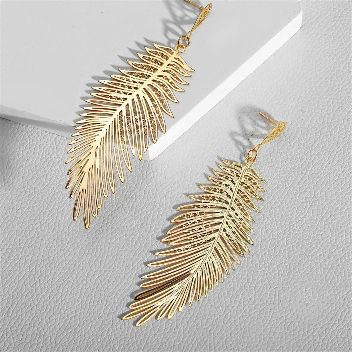 18K Gold-Plated Open Leaf Drop Earring