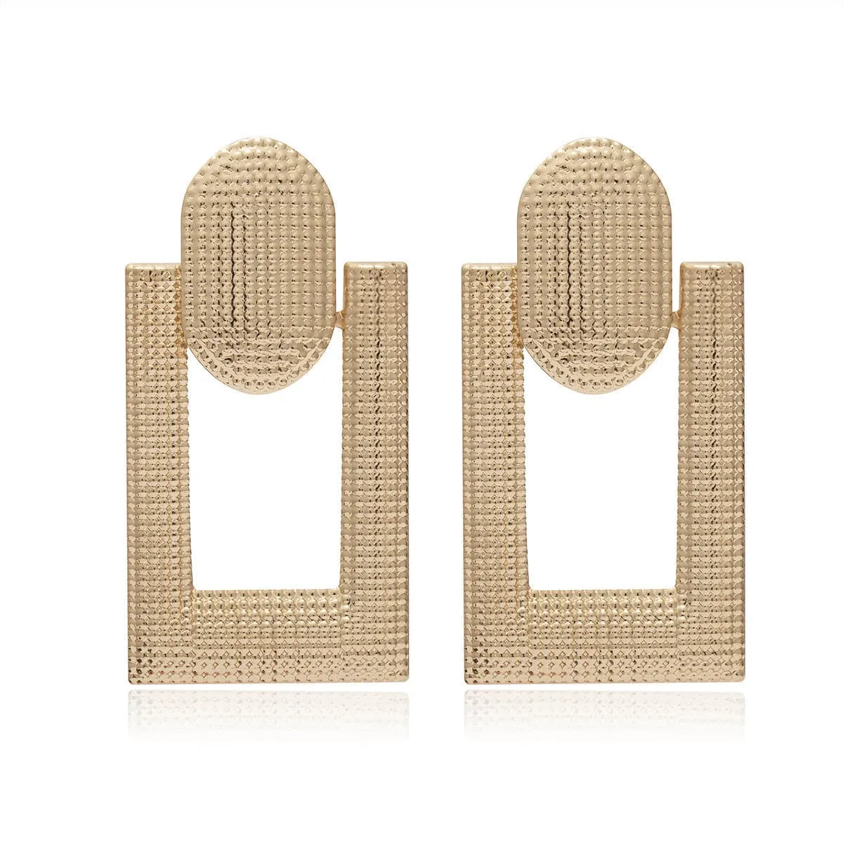 18K Gold-Plated Open Rectangle Drop Earrings