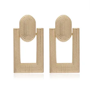 18K Gold-Plated Open Rectangle Drop Earrings