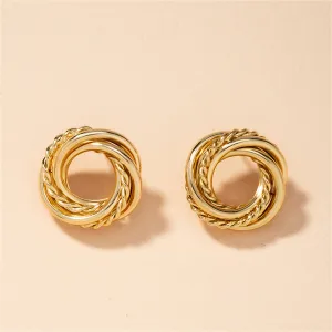 18K Gold-Plated Open Twine Stud Earrings