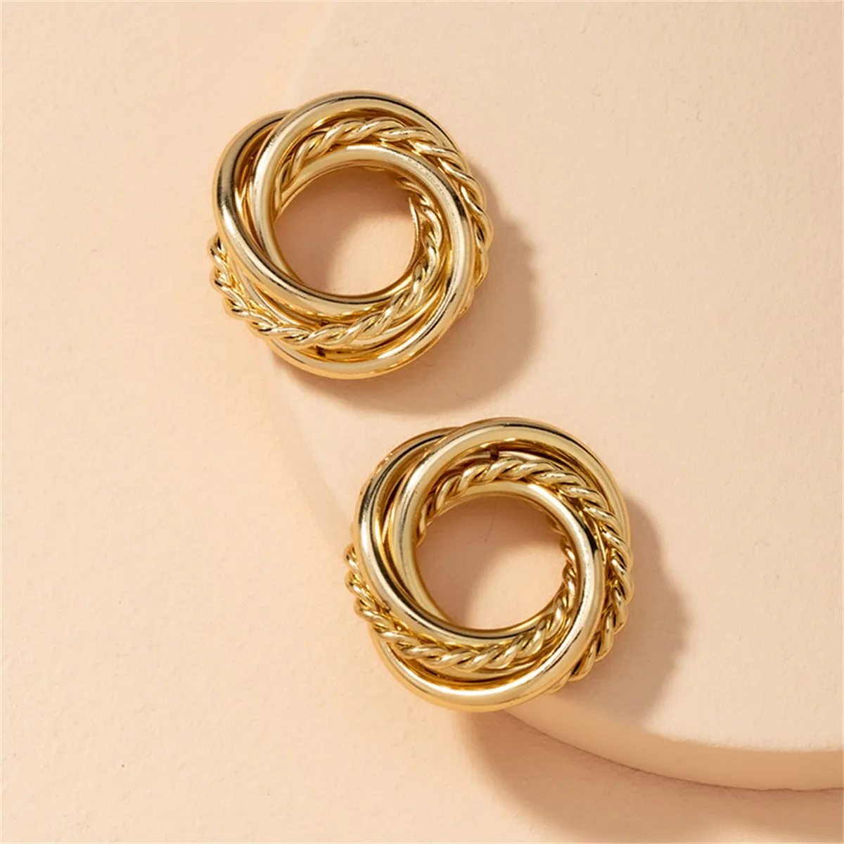 18K Gold-Plated Open Twine Stud Earrings