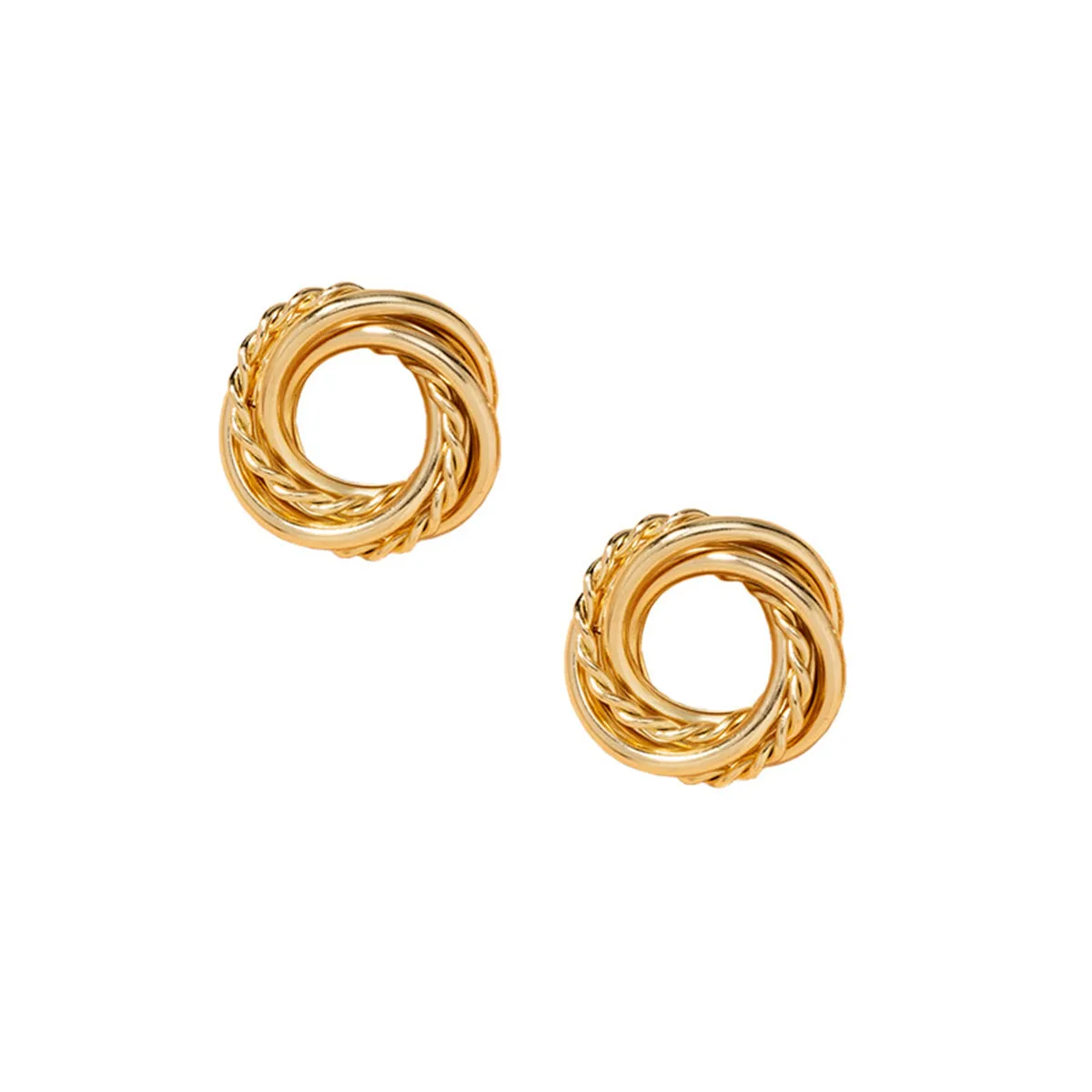18K Gold-Plated Open Twine Stud Earrings