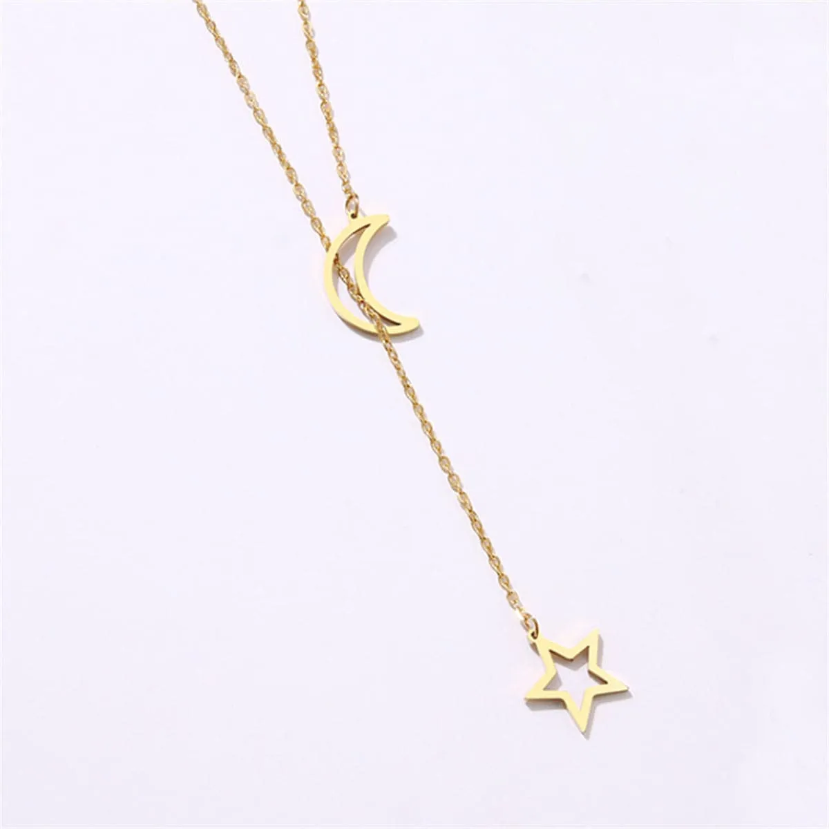 18K Gold-Plated Openwork Celestial Lariat Necklace