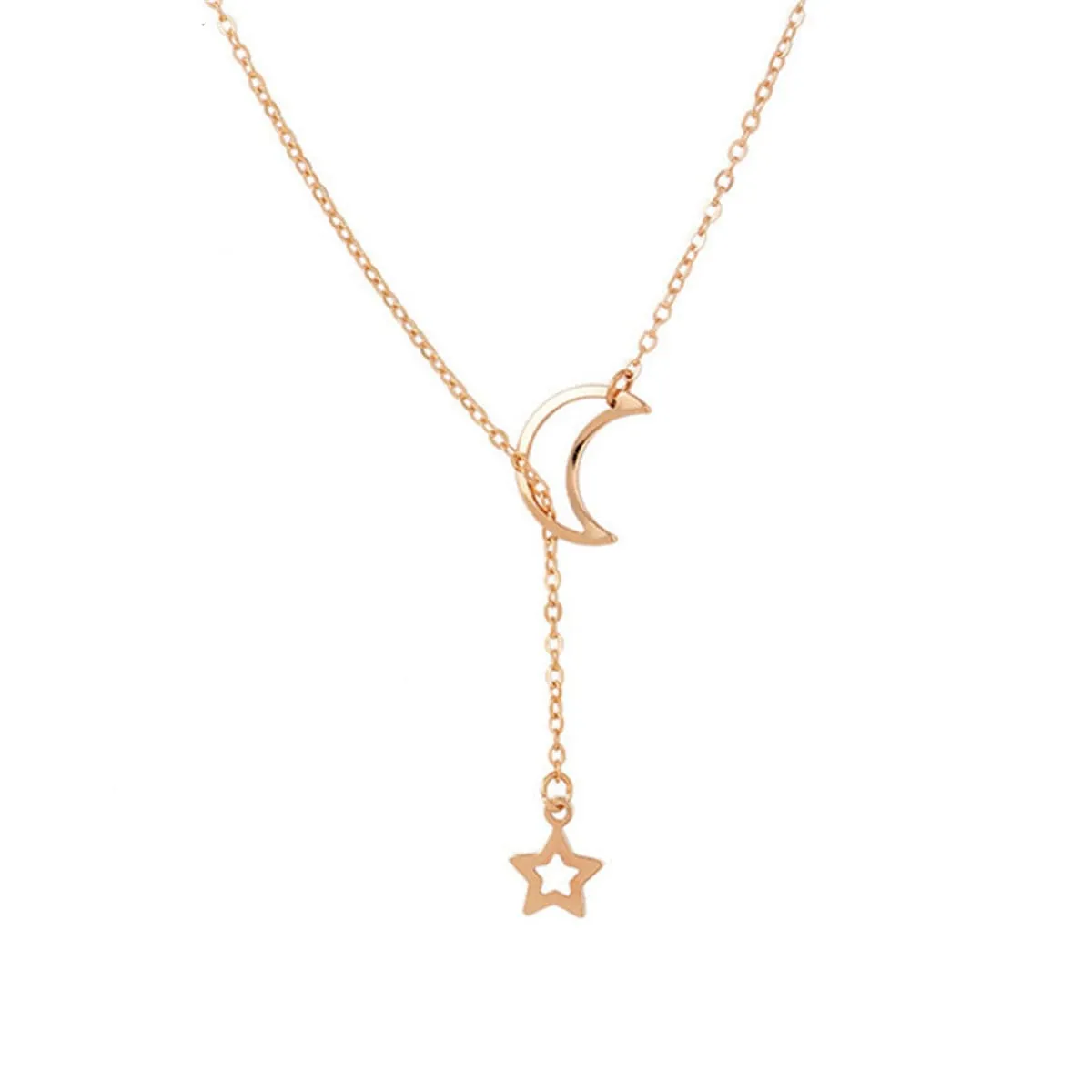 18K Gold-Plated Openwork Celestial Lariat Necklace