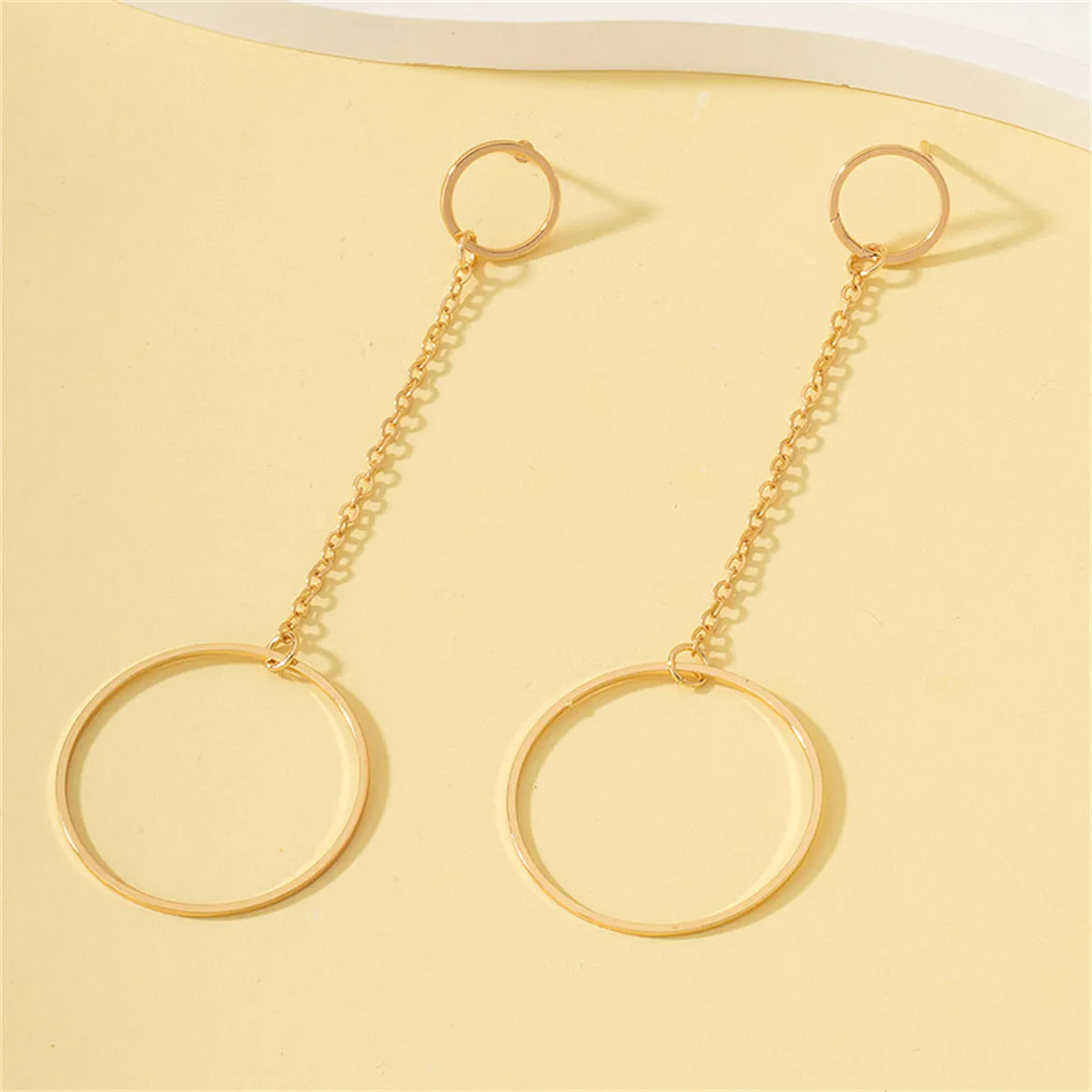 18K Gold-Plated Openwork Circles Drop Earrings