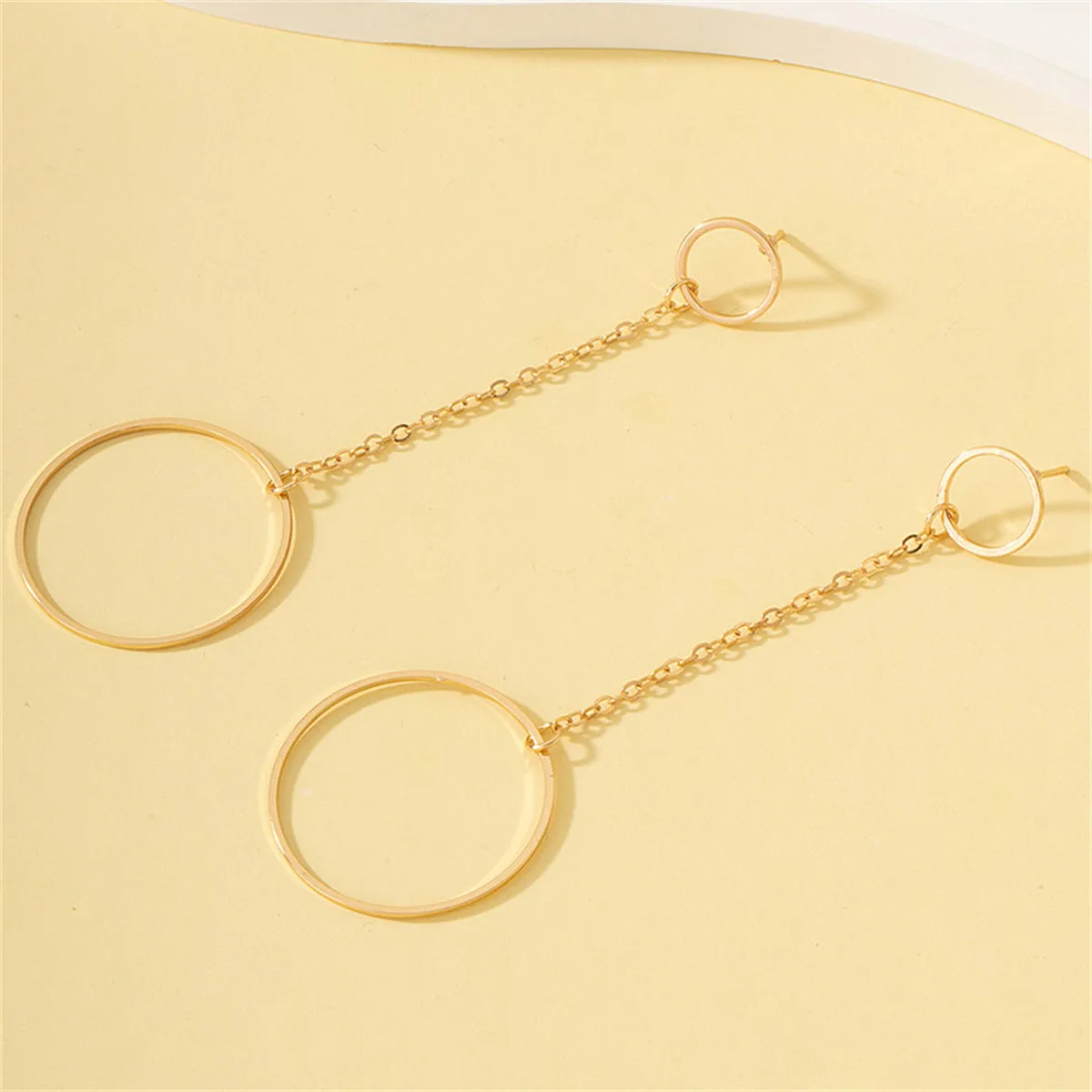 18K Gold-Plated Openwork Circles Drop Earrings