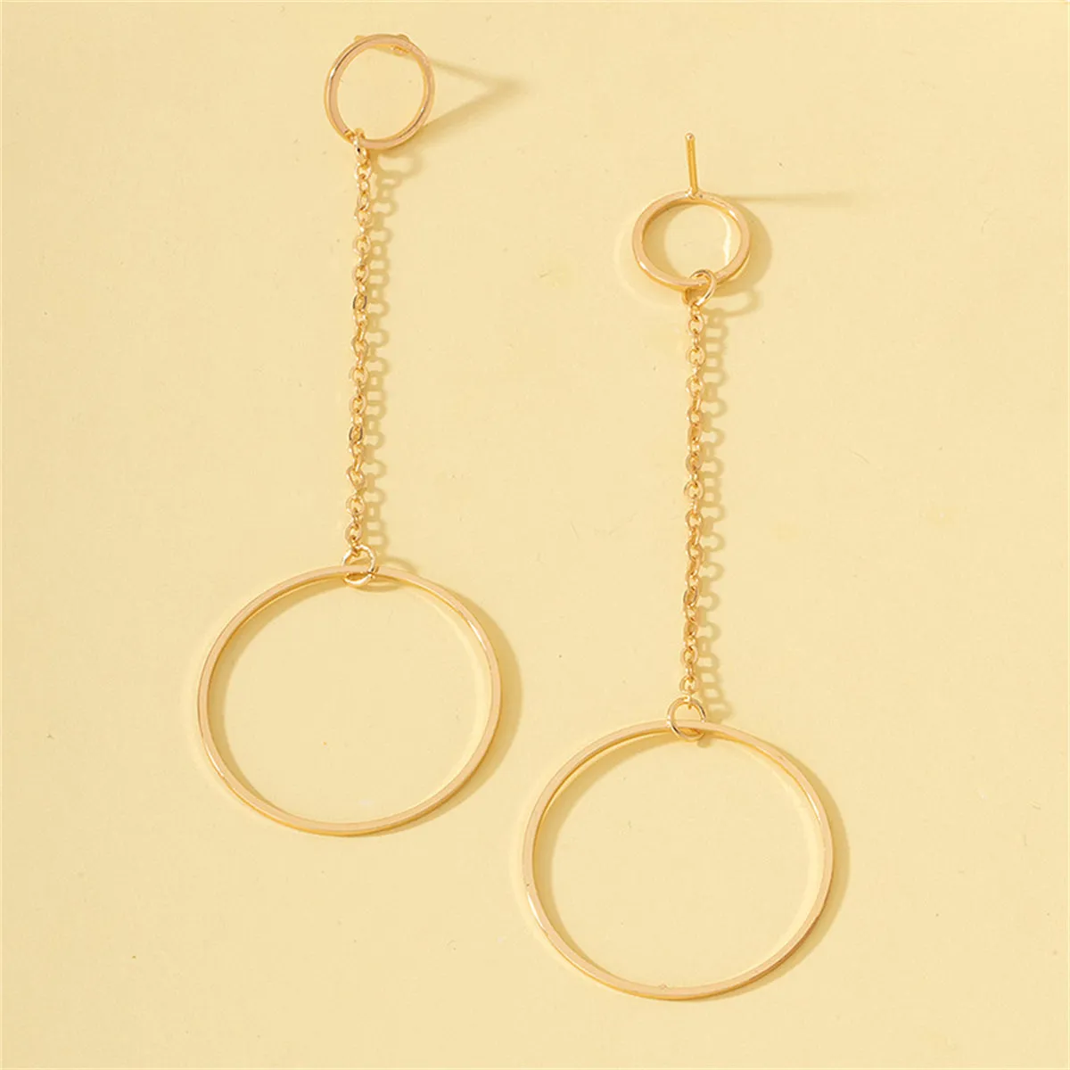 18K Gold-Plated Openwork Circles Drop Earrings