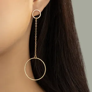 18K Gold-Plated Openwork Circles Drop Earrings