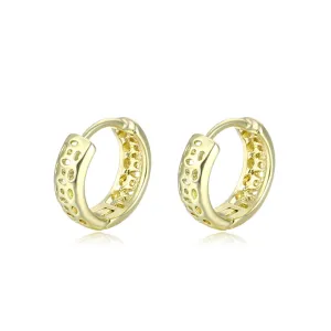 18K Gold-Plated Openwork Huggie Earrings